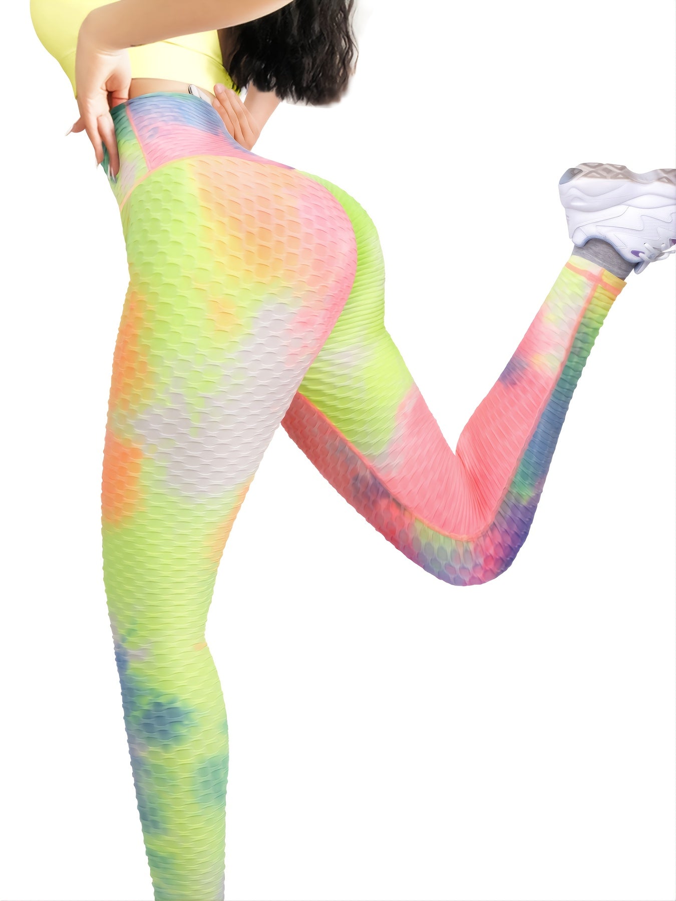 High Waist Honeycomb Textured Sports Leggings