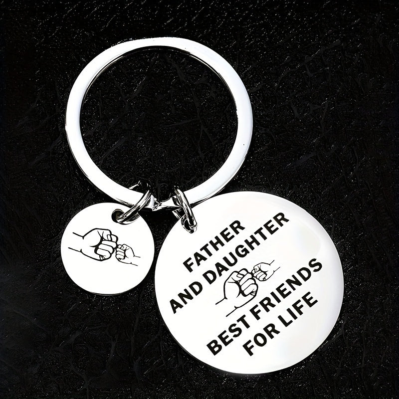 Father And Daughter Friends For Life Keychain Pendant