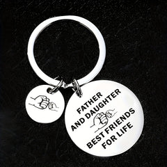 Father And Daughter Friends For Life Keychain Pendant