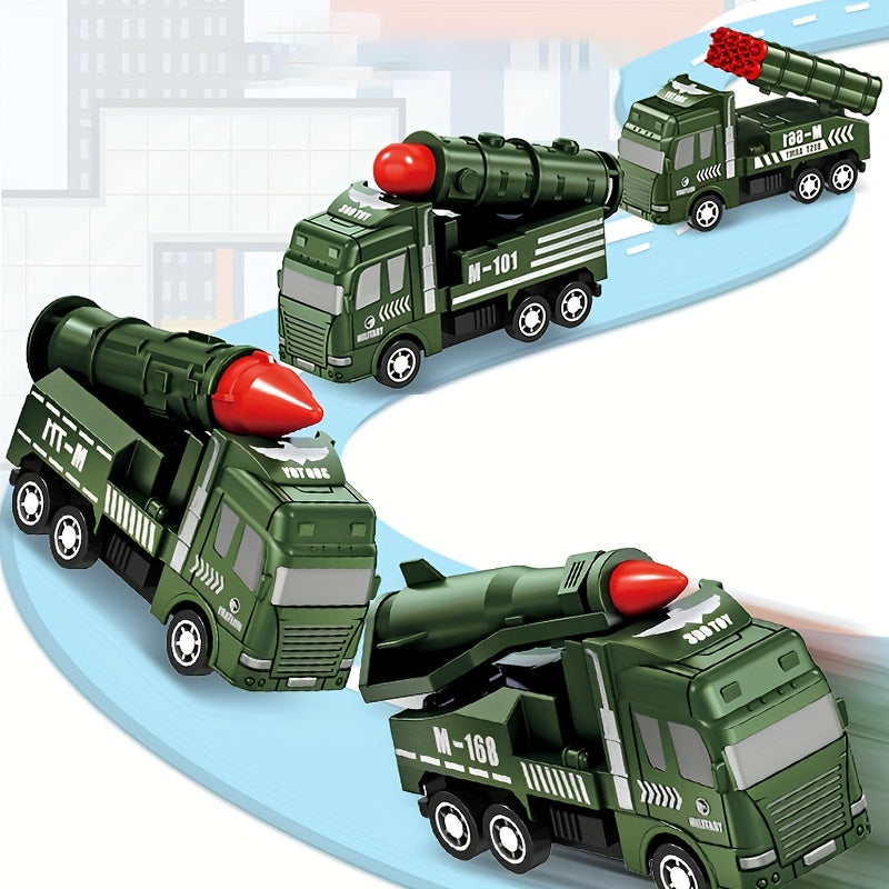 Pull Back Military Armored Car Toy Rocket Car