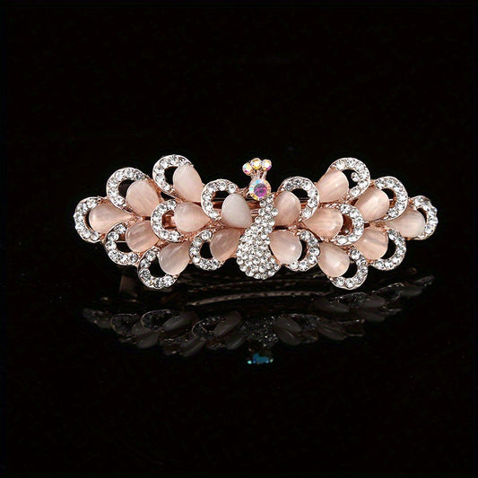 Opal Peacock Shaped Hair Clip for Women