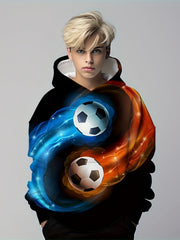 Kids Flying Football 3D Print Hoodie Dinosaur Tyrannosaurus Street Wear