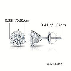 Spiral Stud Earrings 925 Sterling Silver Zircon Decor Delicate Jewelry