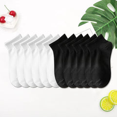 12 Pairs Solid Short Socks Breathable Low Cut Women's Stockings