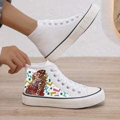Girl's Cartoon High Top Skate Shoes Cute Non Slip Sneakers