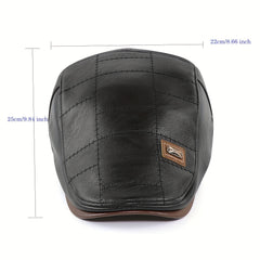 Men's Vintage PU Leather Newsboy Cap for Driving