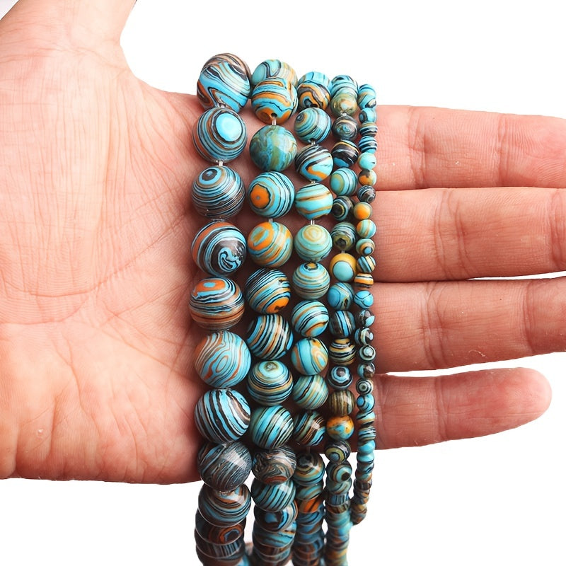 Synthesis Malachite Beads Round Loose Gemstone Beads For Jewelry Making 4mm-12mm