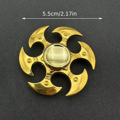 Golden Zinc Alloy Fidget Spinner for Relaxation & Focus