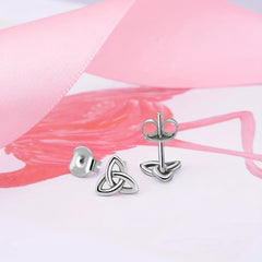 925 Silver Knot Detail Stud Earrings For Girls