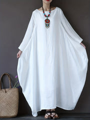 Solid Long Sleeve Baggy Maxi Dress