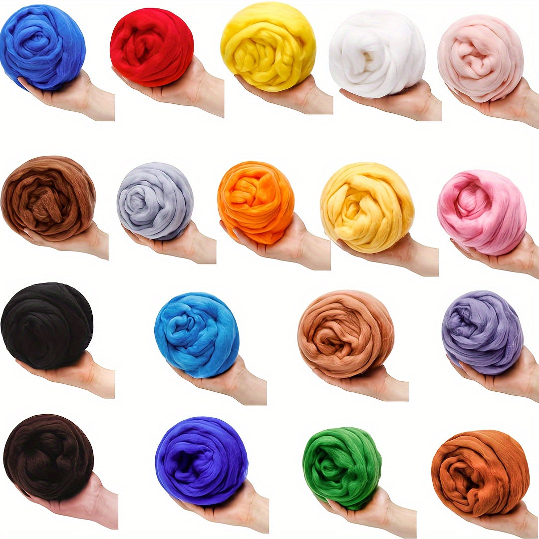 100g Fiber Roving Wool Top Wool Felting Supplies Chunky Yarn Spinning Wool