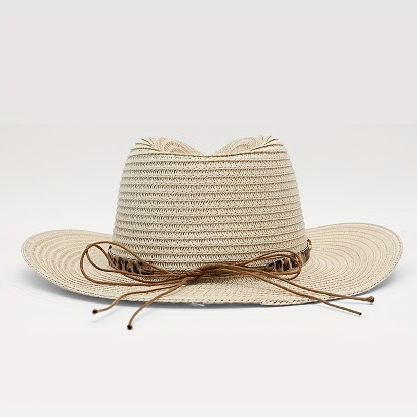 Classic Western Sun Hat Vintage Straw Jazz Hats for Women