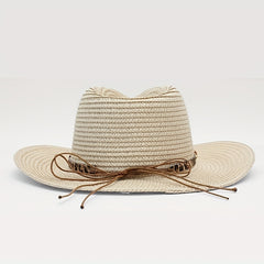 Classic Western Sun Hat Vintage Straw Jazz Hats for Women