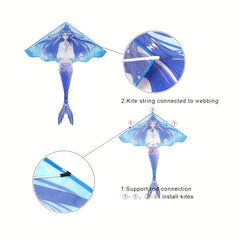 Mermaid Kite w/ 91.44m Line - Outdoor Entertainment Kite