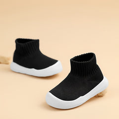 Unisex Children's Solid Woven Knit Sock Shoes