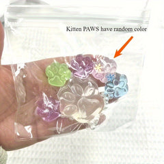 Glow in the Dark Soft 5 Squishy Cat Paw Squeeze Toy - Green Pink Purple