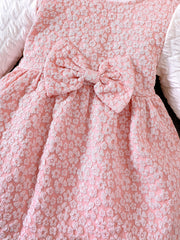 Grace Girls Bowknot Front Bubble Embossed Princess Dress