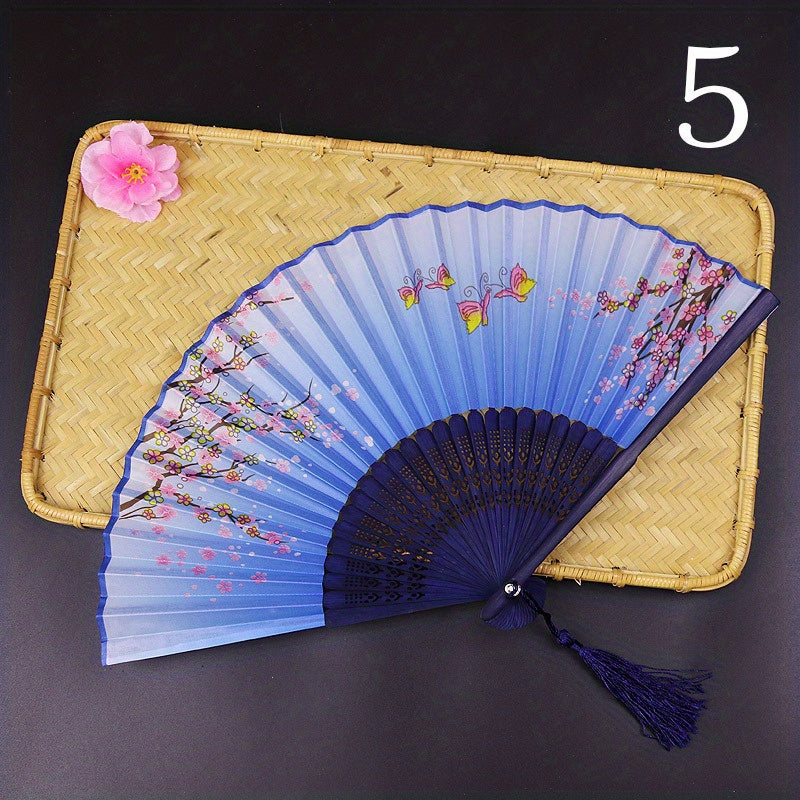 Men's Chinese Dance Fan Bamboo Silk Cloth