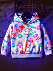 Girls Colorful Sunshine & Flowers Hoodie Sweatshirt