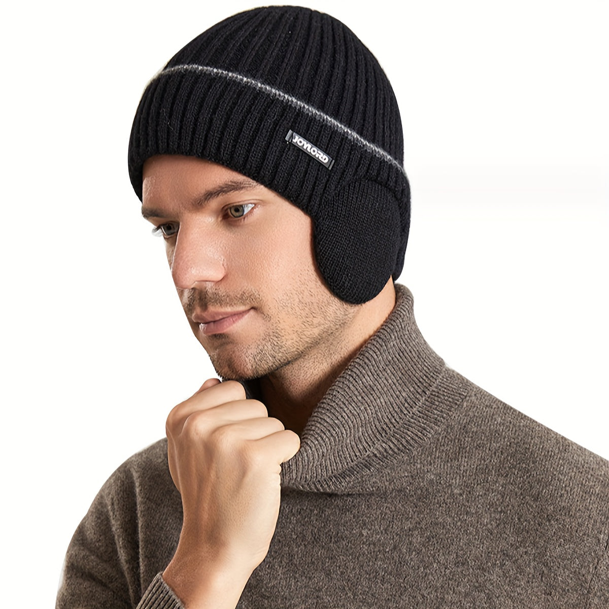 Winter Knitted Hat Outdoor Plus Velvet Thickened Ear Protection Warm Hat