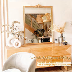 Wooden Carved Corner Decal Unpainted Set for Walls Cabinets Mirrors