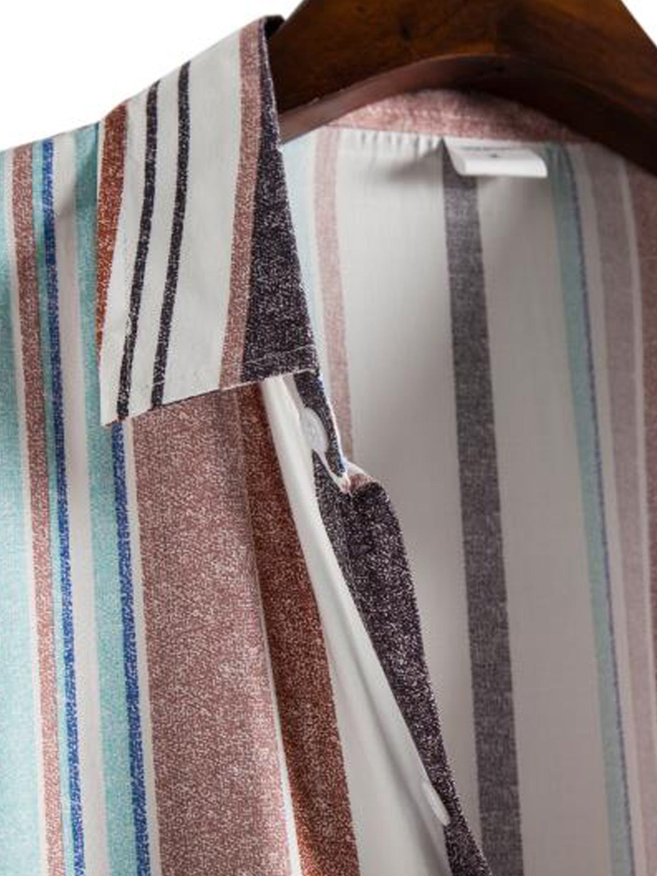 Men's Striped Print Casual Short Sleeve Shirt