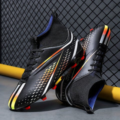 Youth Soccer Cleats Anti Skid Breathable Lace Up Outdoor Training Foot Bowl