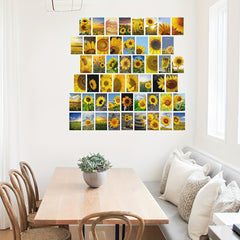 50pcs Sunflower Postcards for Sunflower Enthusiasts, Wall Art Decoration