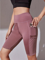 High Waist Yoga Shorts with Pocket for Women