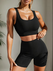 Yoga Sports Bra & Running Shorts Set Women's Activewear