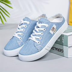 Women's Lace-Up Canvas Mule Sneakers