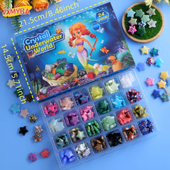 96pcs Mysterious Crystal Gemstone 24 Countdown Calendar Gift