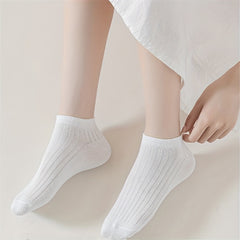 20 Pairs Solid Ribbed Socks Women's Stockings