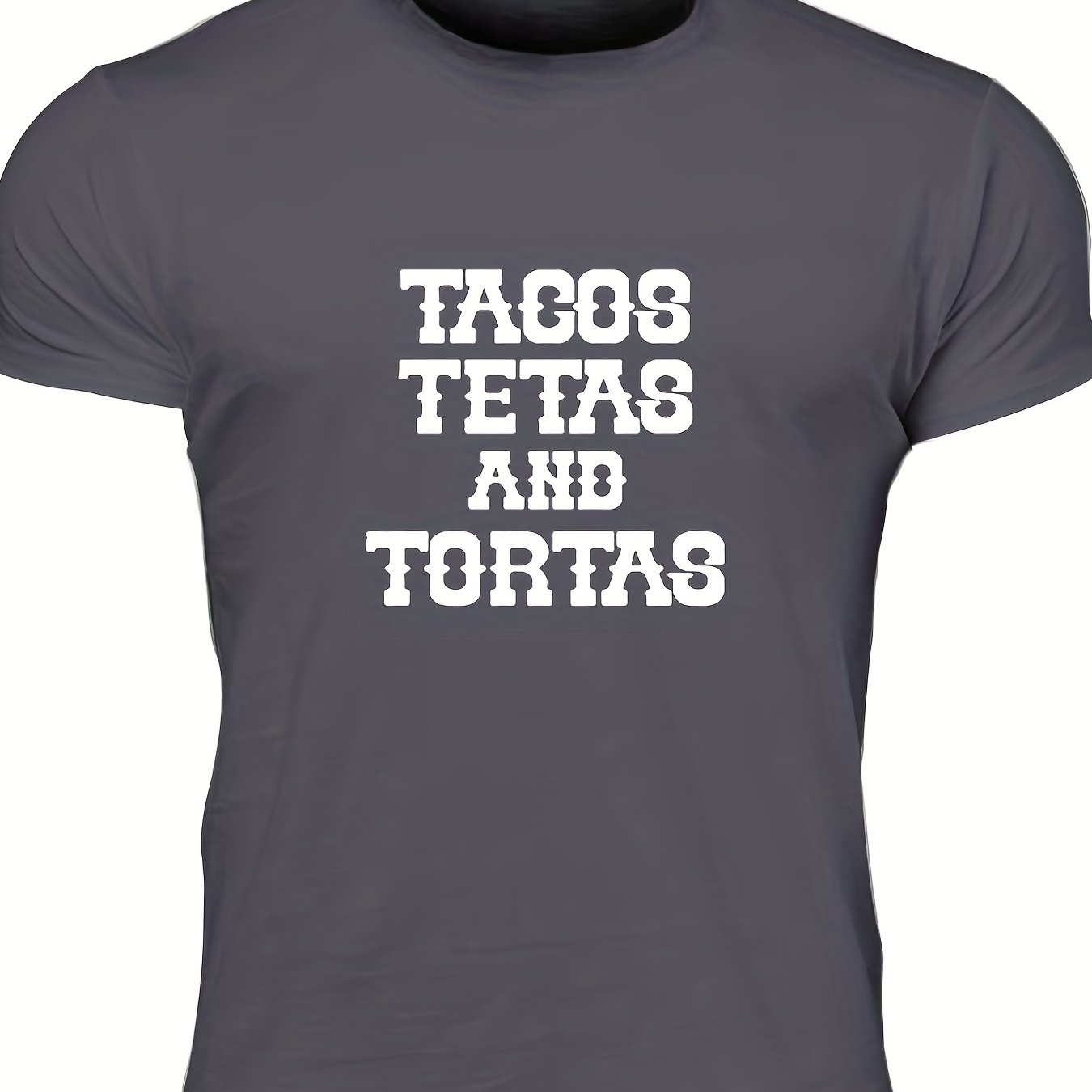 Men's Tacos Print T shirt Casual Tee for Summer Outdoor