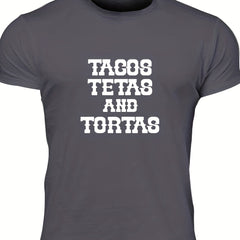 Men's Tacos Print T shirt Casual Tee for Summer Outdoor