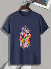 Cartoon Print Men's Graphic T-shirt Casual Comfy Tees For Summer