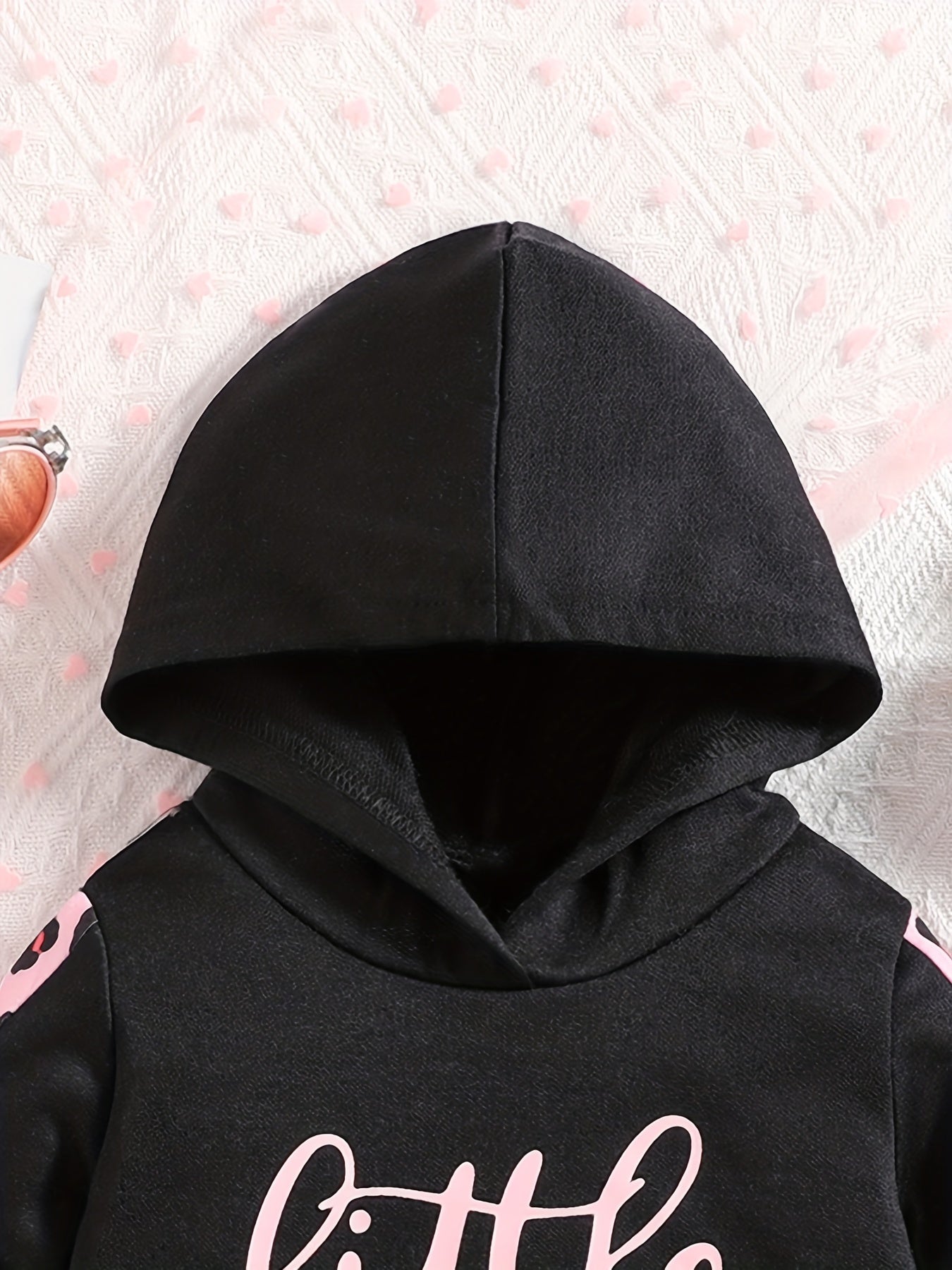 Baby Girls Hooded Dress Letter Print Casual Hoodie Long Sleeve Dress