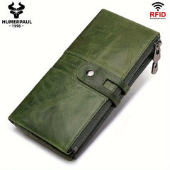 Women's Top Grain Leather Bi fold Wallet with Snap Closure