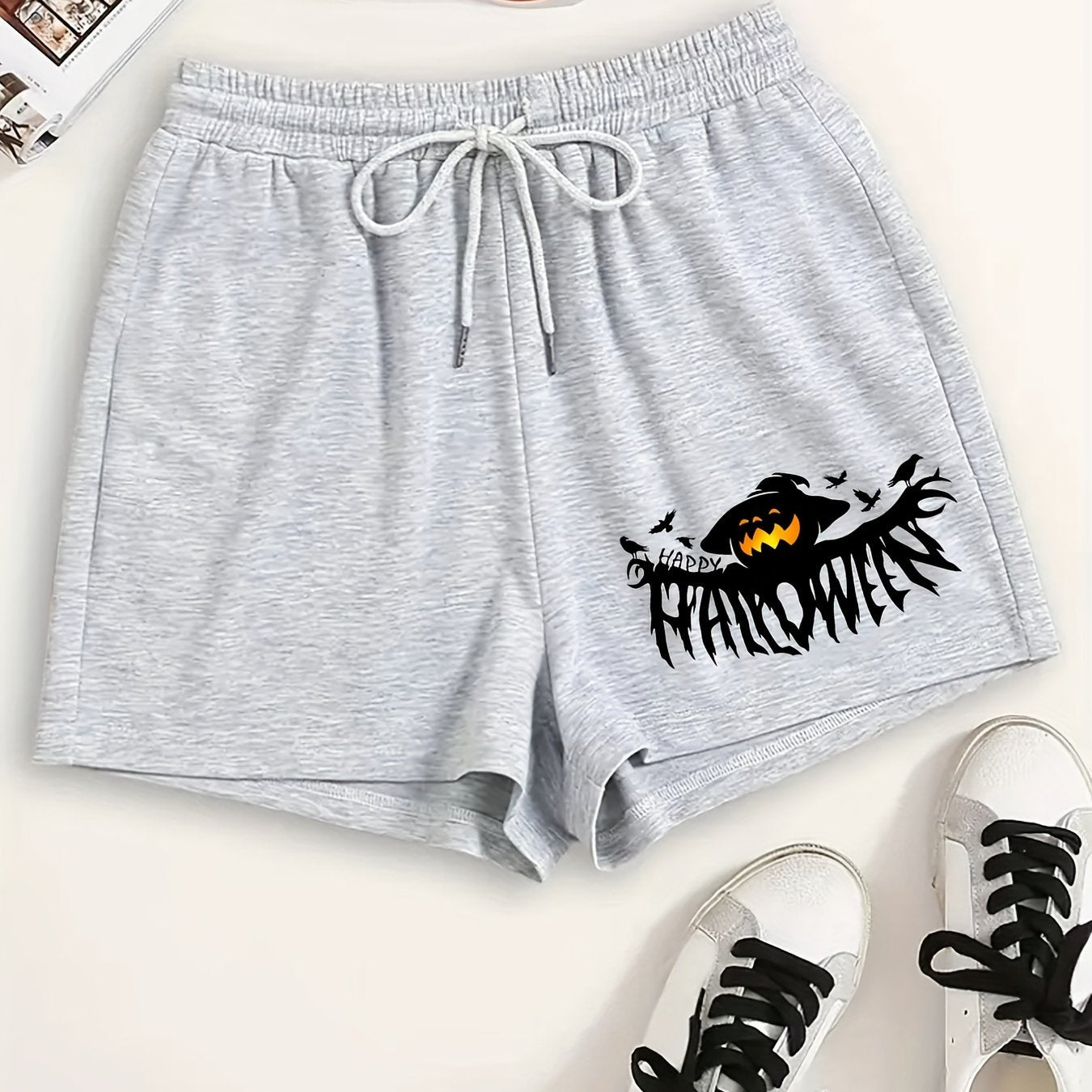 Halloween Sporty Loungewear Shorts Women's Plus