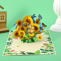 Sunflower 3D Pop Up Greeting Card for Women Bosses and Friends