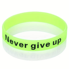 Luminous Silicone Bracelet Waterproof Sport Wrist Band Never Give Up