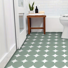 9pcs Green Geometric Tile Peel And Stick Waterproof Vinyl Tile Sticker