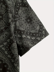 Paisley Print Men's Hawaiian Shirt for Summer Vacation