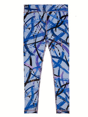 Girls Abstract Graphic Athletic Leggings Elastic Waist Yoga Pants