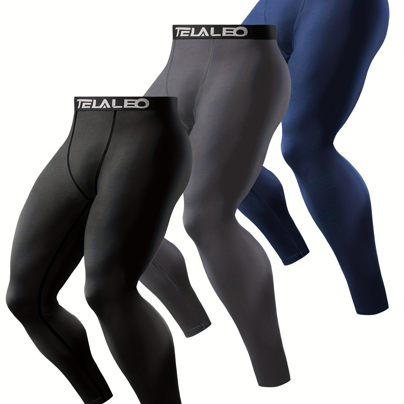 3 Pack Men's Compression Pants Leggings Sports Tights Performance