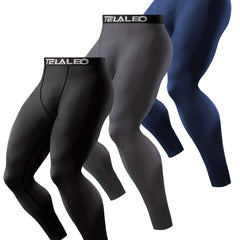 3 Pack Men's Compression Pants Leggings Sports Tights Performance
