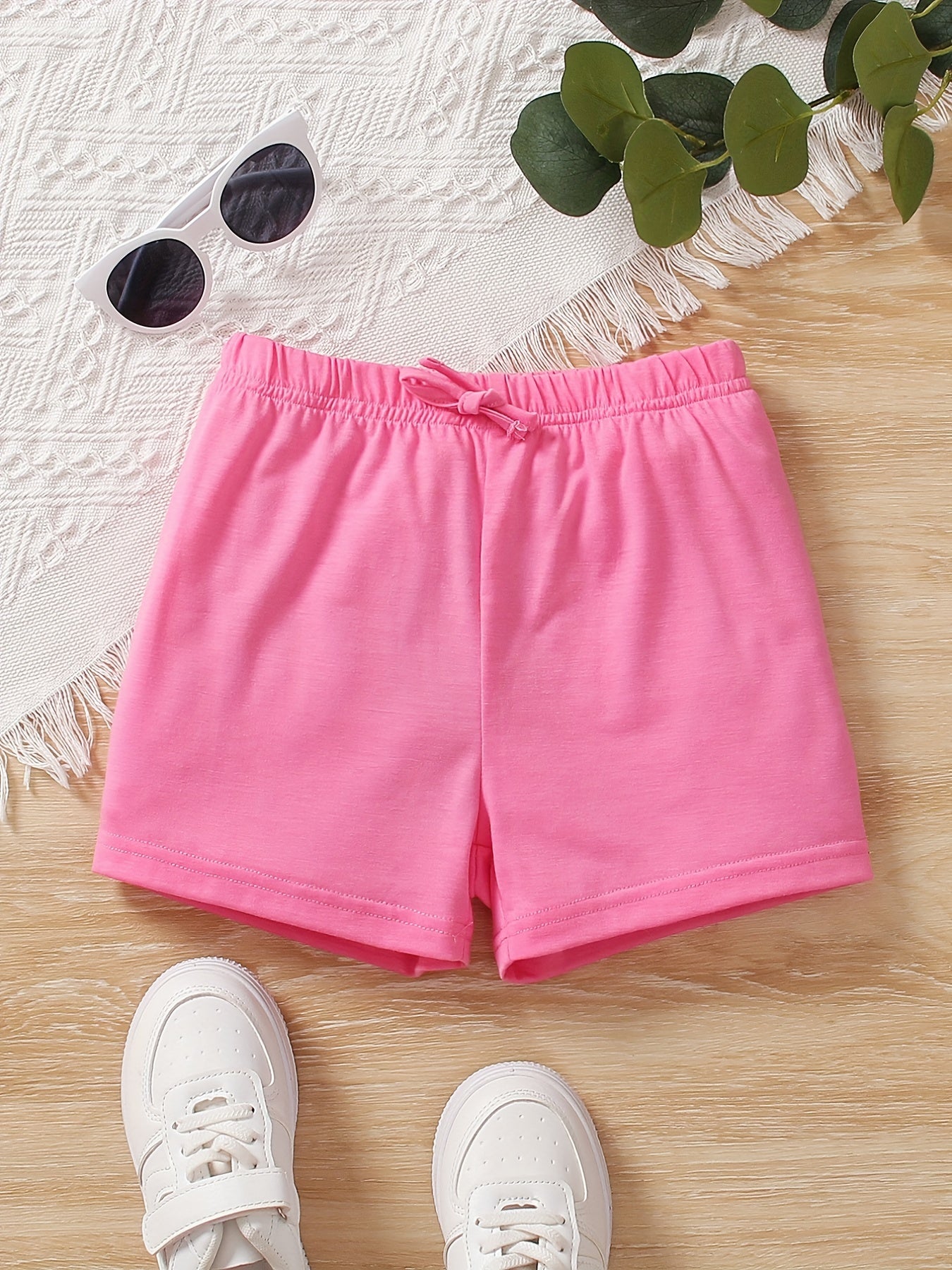 Girls' Drawstring Casual Shorts - Elastic Waist Summer Bottoms