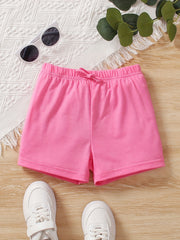 Girls' Drawstring Casual Shorts - Elastic Waist Summer Bottoms