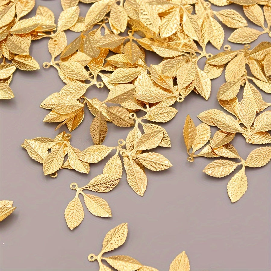 Golden Silver Leaf Charms Fall Series Vintage Jewelry Accessories
