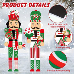 2pcs Large Nutcracker Yard Sign Outdoor Christmas Decor